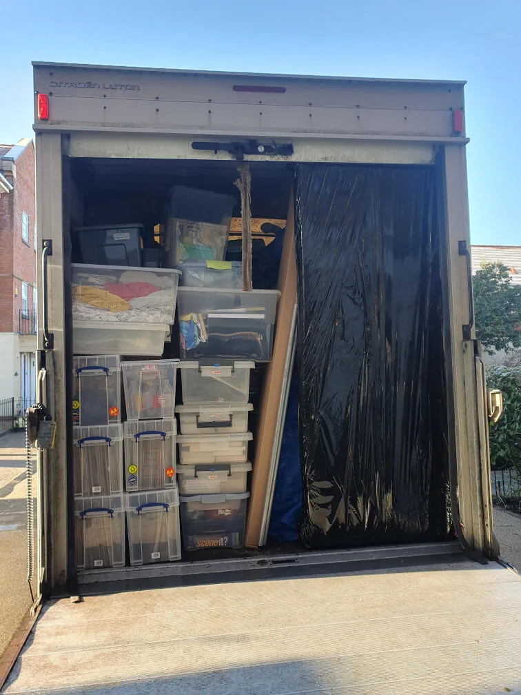a van full of tightly packed goods
