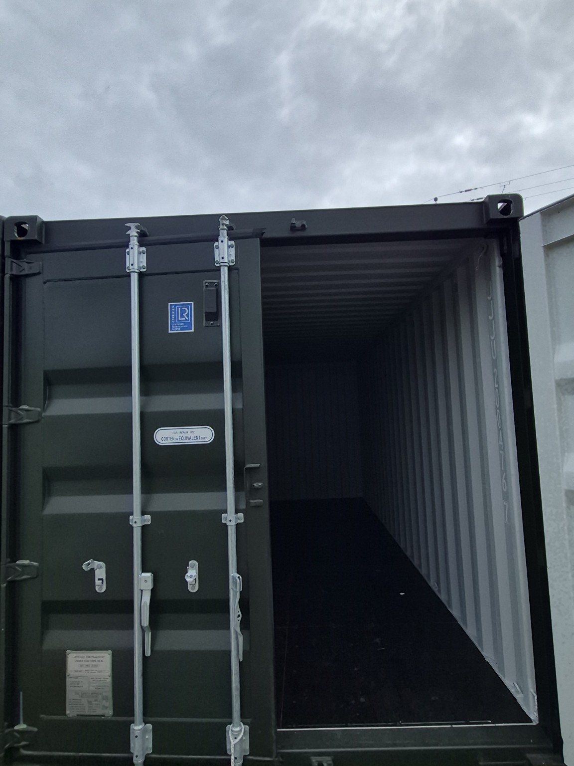 Clean commercial storage container at a rural storage site